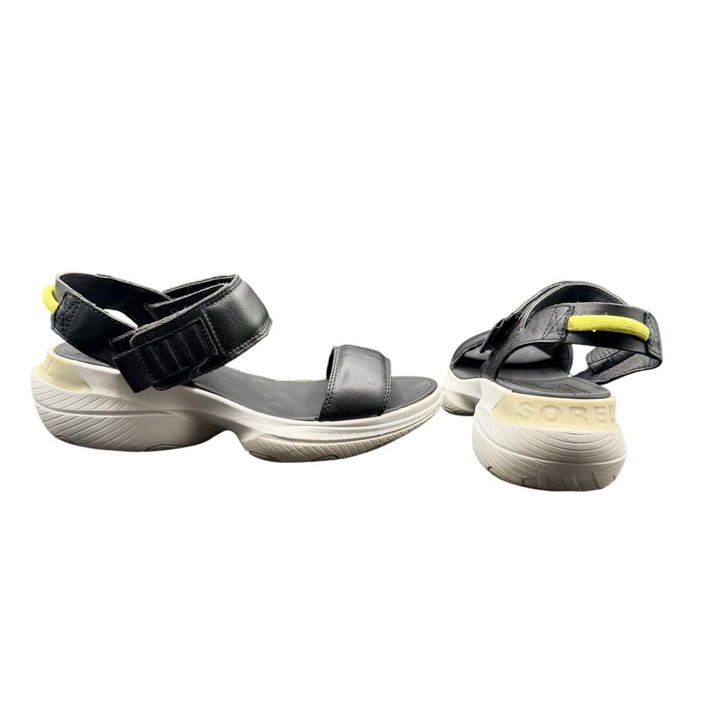 Sorel Kinetic Impact Y-Strap Sandals Women’s 8.5 Black Sport Comfort